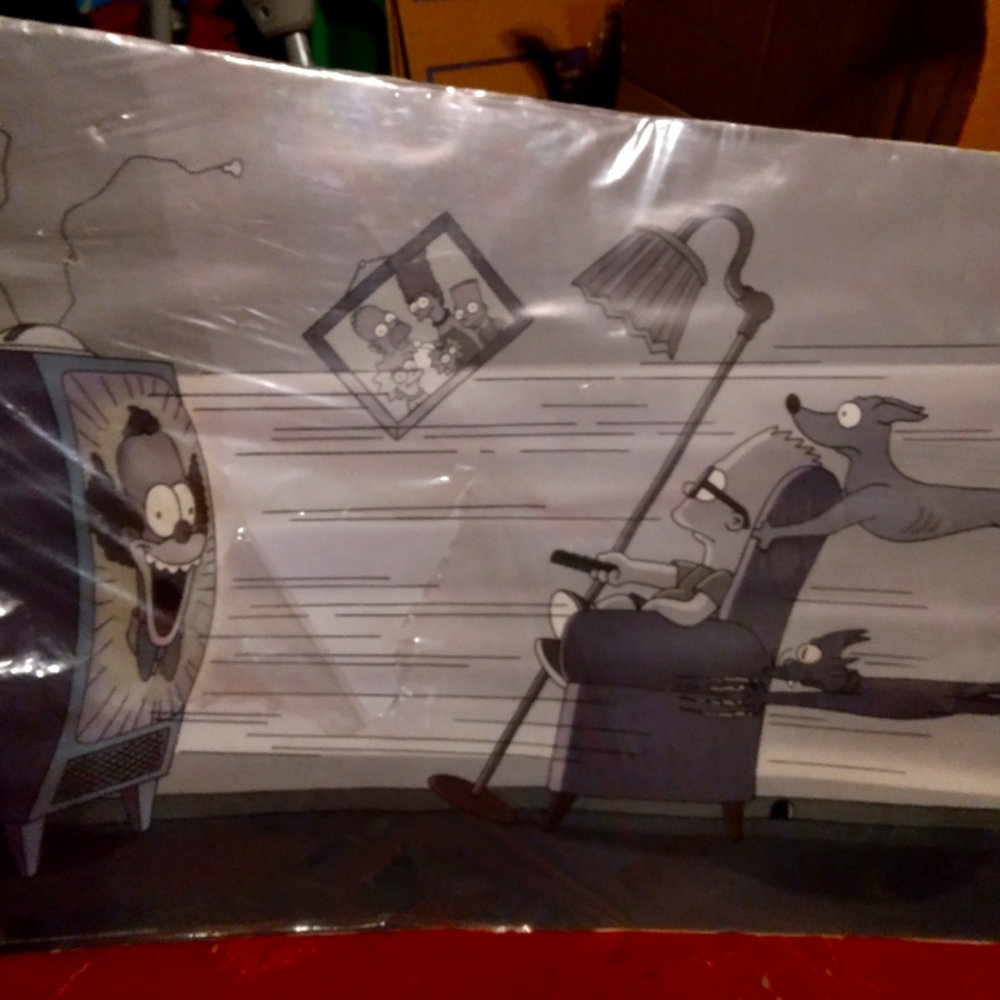 Vintage 1995 Bart Simpson Blown Away Poster Still in original Cellophane